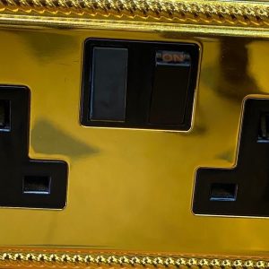 Twin socket mirror gold